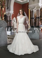 free shipping casamento a line robe de mariage 2016 new fashionable belt bride vestido de noiva lace wedding dress bridal gown