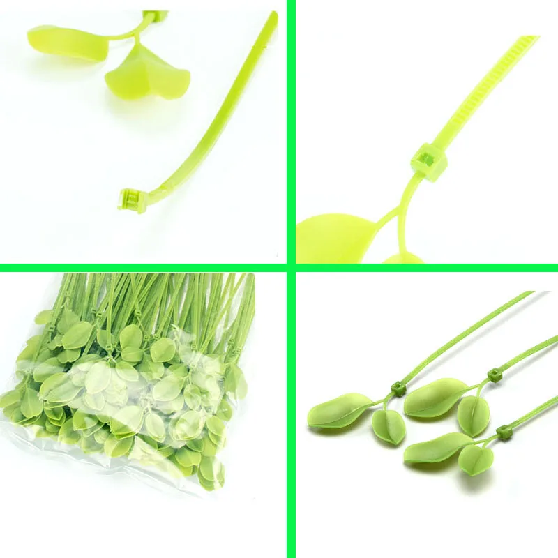 Нейлоновый пластиковый автоматический хомут для кабеля зеленый нейлоновый в