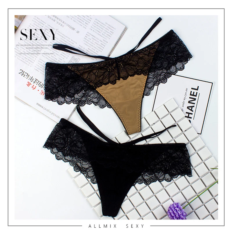 Сексуальные женские сексуальные трусики кружевные однотонные кружевное нижнее