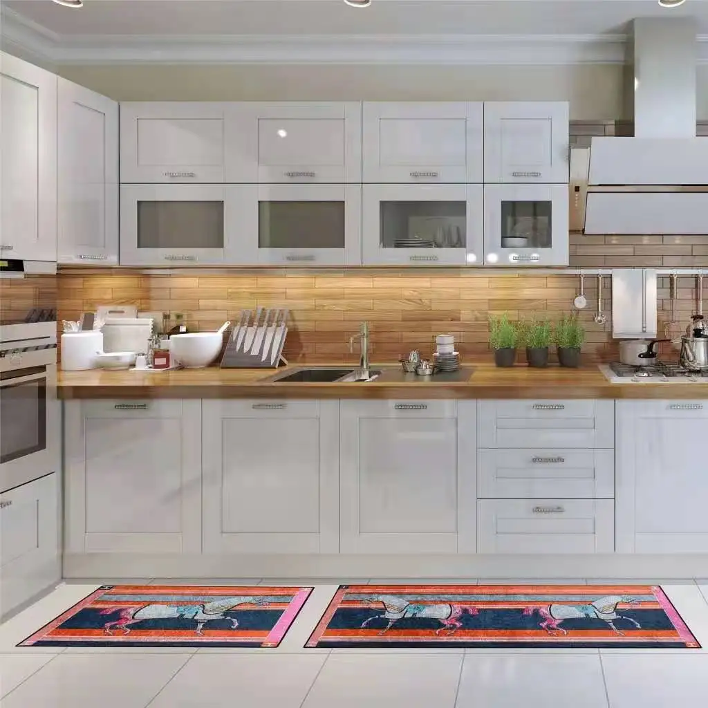 

Retro White Horse Carpets Doormat Rugs For Home Gamer Bathroom Entrance Door Mat Living Room Kitchen Floor Stair Bedroom Hallway