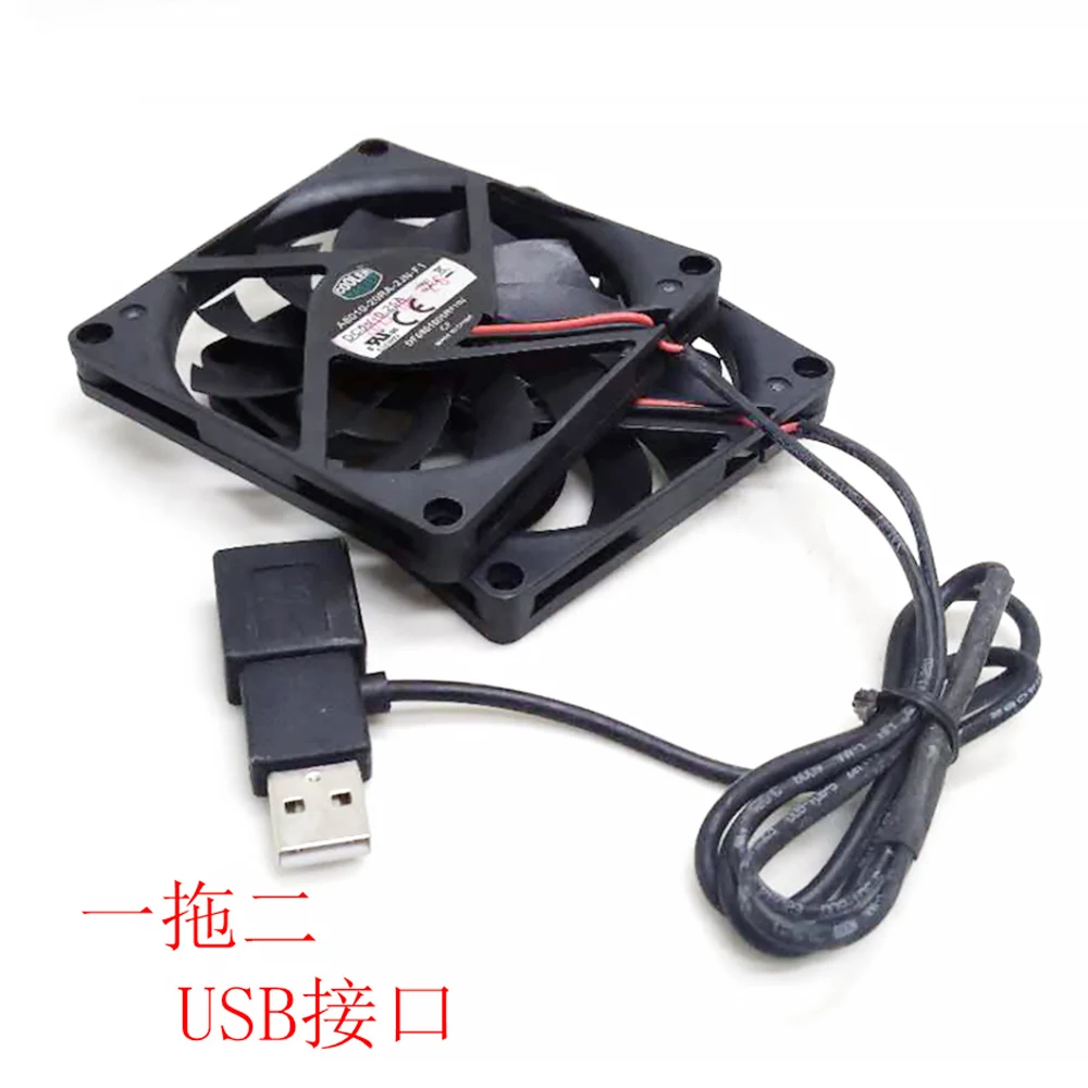 2 шт./пара тонкий USB-вентилятор 80 мм * 10 DC5V A8010-20RA-2JN-F1 5V 0.25A 8010 8 см ультратонкий тихий