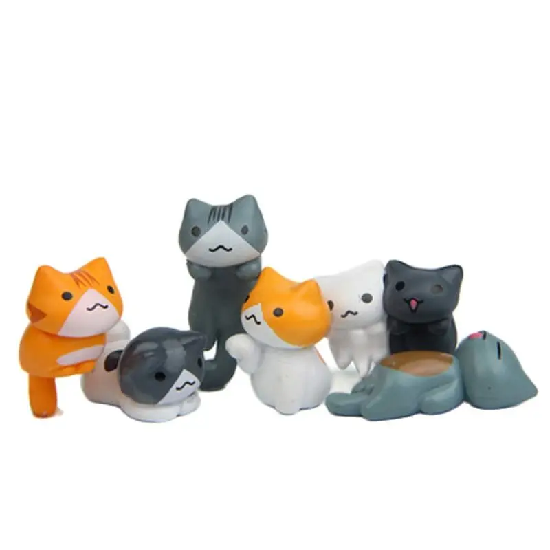 

Mini garden accessories 6 Pcs Cartoon Lucky Cats Micro Landscape Garden bonsai Decorations Miniatures For Kids Gift Doll Toy