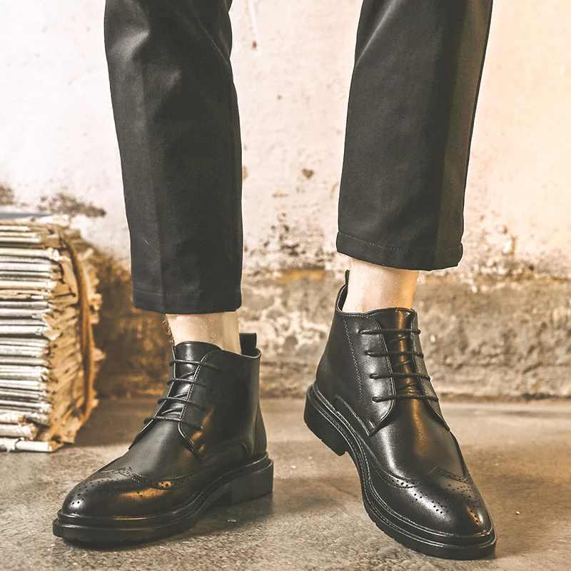Bullock/стильные мужские Ботинки Martin из натуральной кожи Дышащие повседневные