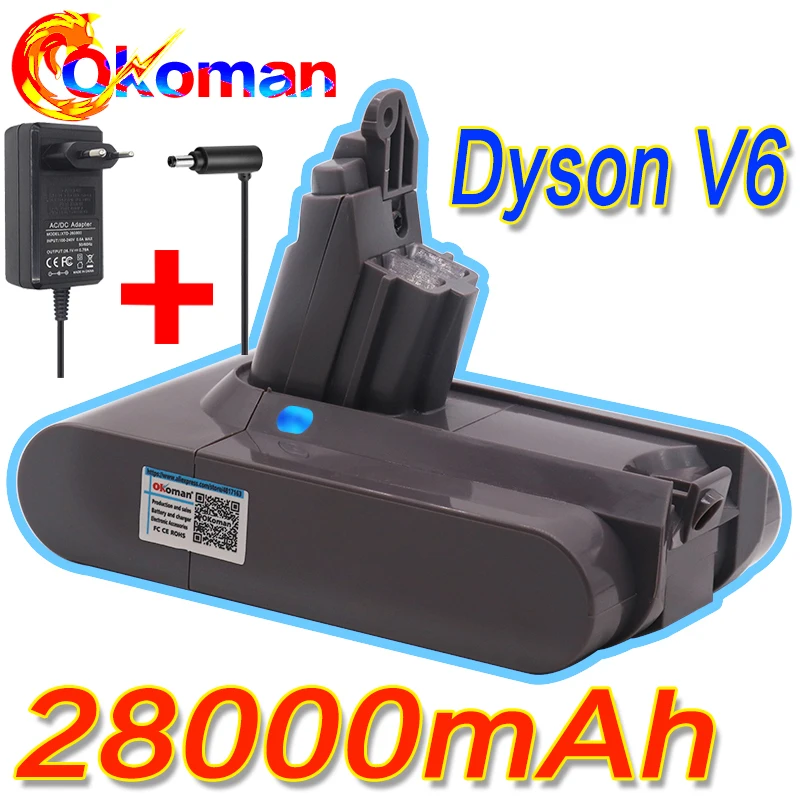 Dyson V6 батарея 28000mAh 21 6 V литий ионная для dyson dc62 DC58 DC59 DC61 DC74 SV09 пылесос + зарядное