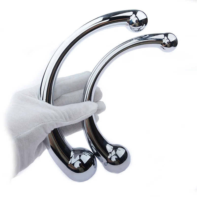 Двухсторонняя Нержавеющая сталь G-Spot палочка массаж Stick чистого металла пенис P