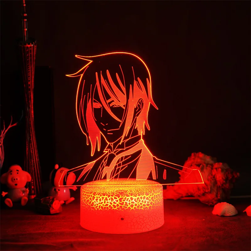 

LED night light anime black butler lamp bedroom bedside table decoration lamp children's toy doll birthday gift 3D table lamp