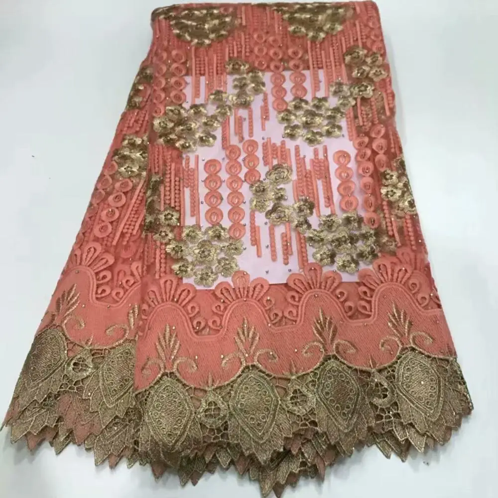 Красная нигерийская французская кружевная ткань 2020 последние камни африканский