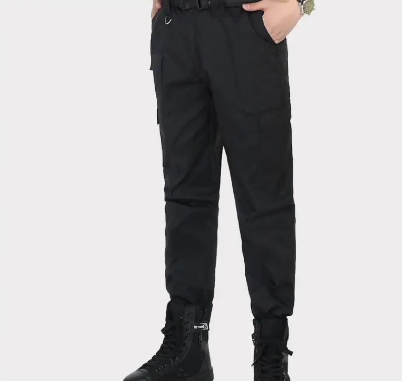 

Autumn and winter men and women work wear single pants security black special training pants