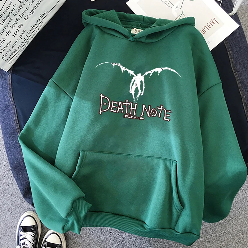 

Толстовка унисекс с капюшоном «Death Note», свитшот с ужасным аниме принтом, худи для студентов, уличная одежда в стиле хип-хоп, пуловер унисекс, ...