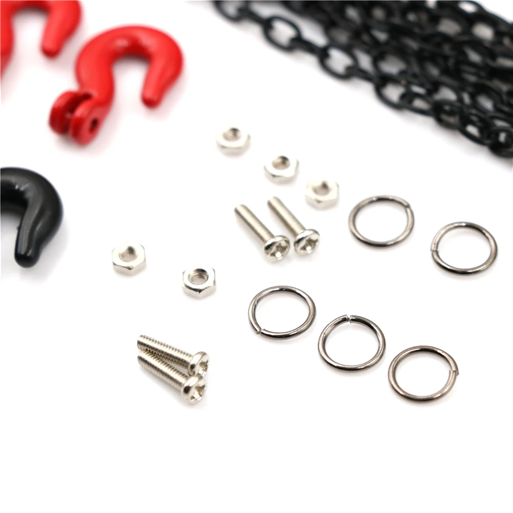 

D90 TF2 Tamiya CC01 RC Car Metal Tow Hook Chain Decoration for 1:10 RC Rock Crawler TRX-4 Axial SCX10 90046 Wraith RC4WD