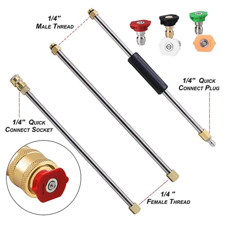 Cleaning Tool Pressure Washer Extension Wands Roof Cleaner Nozzle Replacement Ring 1/4 Quick Connect Joint for Karcher K2~K7 | Автомобили
