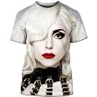 Модная футболка Леди Гага с суперзвездой, Мужская музыкальная футболка с 3D принтом звезд, Мужская футболка в стиле хип-хоп, сексуальная уличная одежда певицы