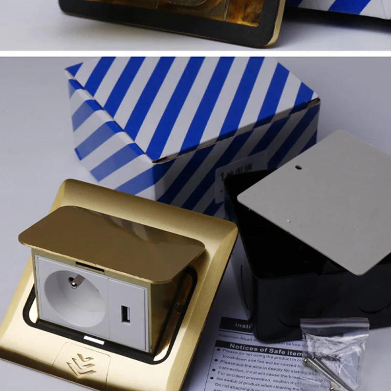 KEKA все медные золотые панели 16A французский стандарт настольная розетка +