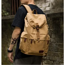 TANGHAO Canvas Backpack Unisex Vintage Casual Rucksack 14inch Laptop Backpack W/ USB Charging Port Schoolbag Student Mochia