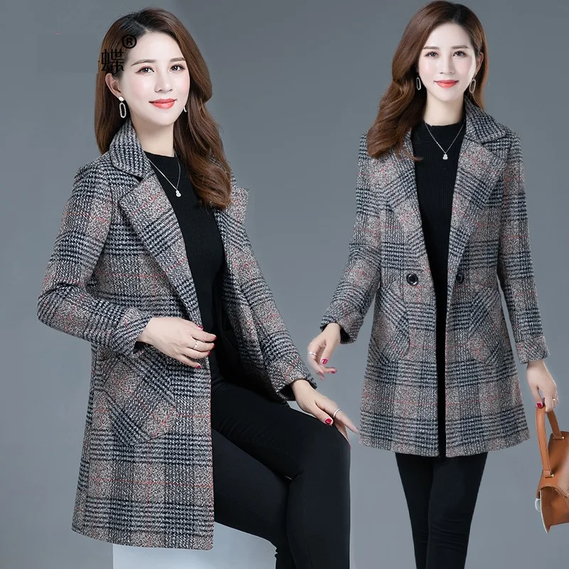 Одежда среднего возраста весна осень Новая ветровка пальто Модные женские