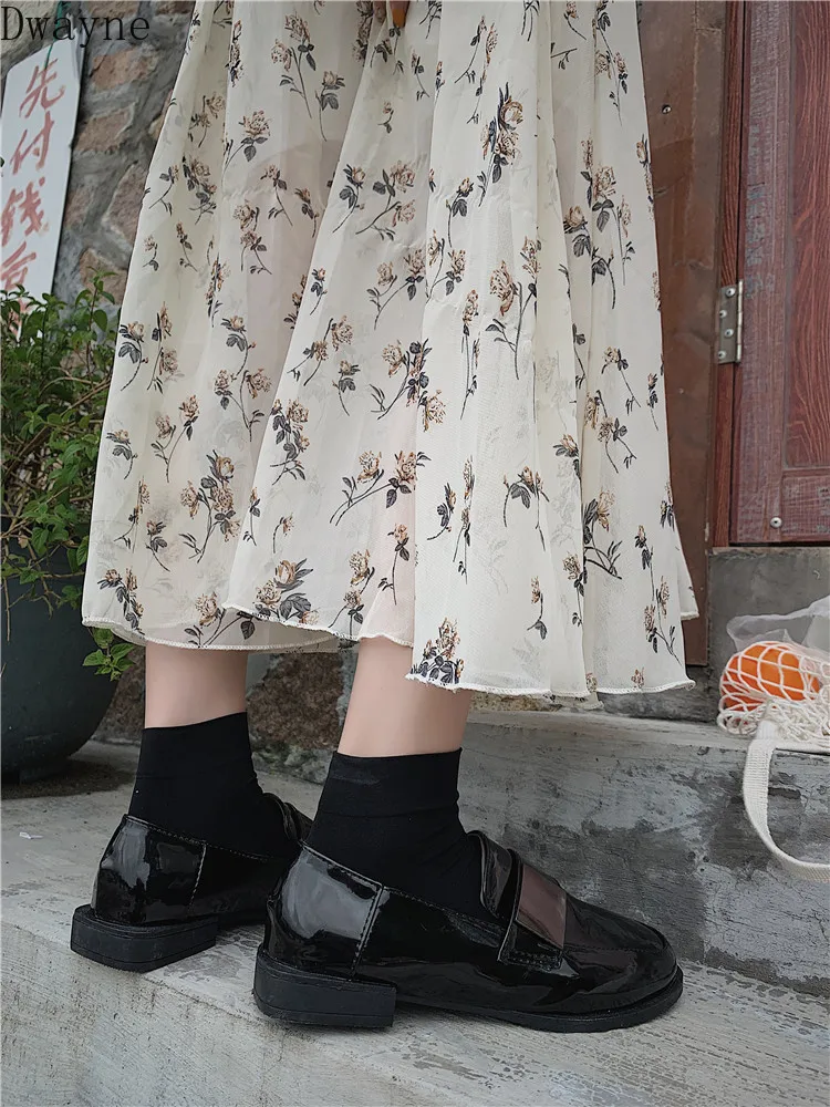 One foot thick bottom with ins small shoes female retro students Korean version of the wild Japanese British College wind single | Обувь
