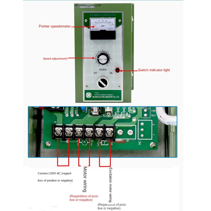 2HP Регулятор DC 300W 500W 750W 1500W высокая мощность 220V регулятор двигателя пост. Тока