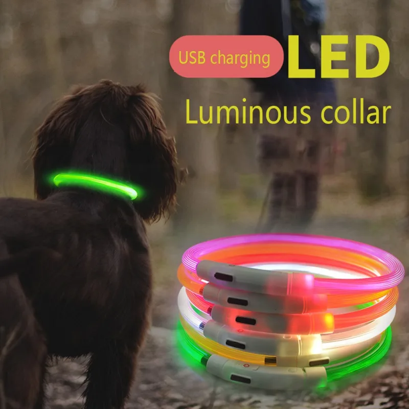 

Led Usb Dog Collar Pet Dog Collar Night Dog Collars Glowing Luminous Rechargeable LED Night Safety Flashing Glow