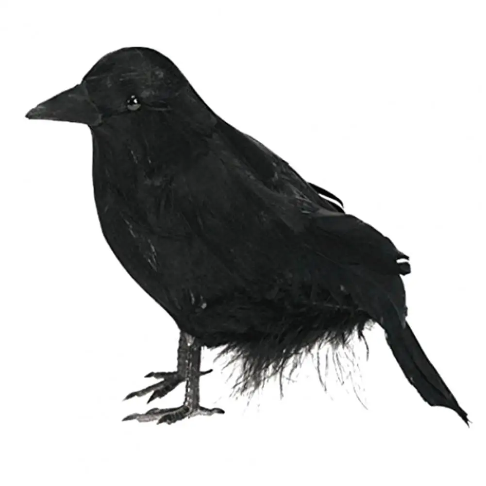 50% ГОРЯЧИЙ УКРАШЕНИЕ ВОРОН Crow Ornaments Eye-catching Delicate Texture Feather Handmade Fake Crow Halloween Decor for Home.