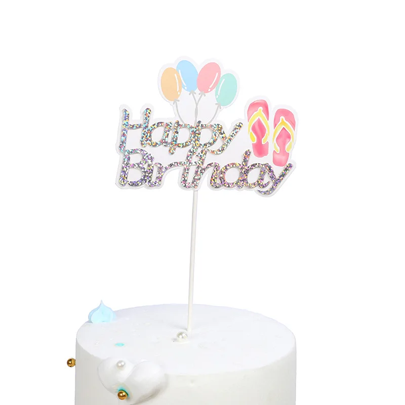 Вечерние украшение торта выпечки летнее платье с радугой воздушным шаром