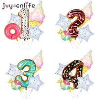 donut birthday party 40 inch number balloons decoration kids boy girl candy donut ice cream ballon doughnut themeparty supplies
