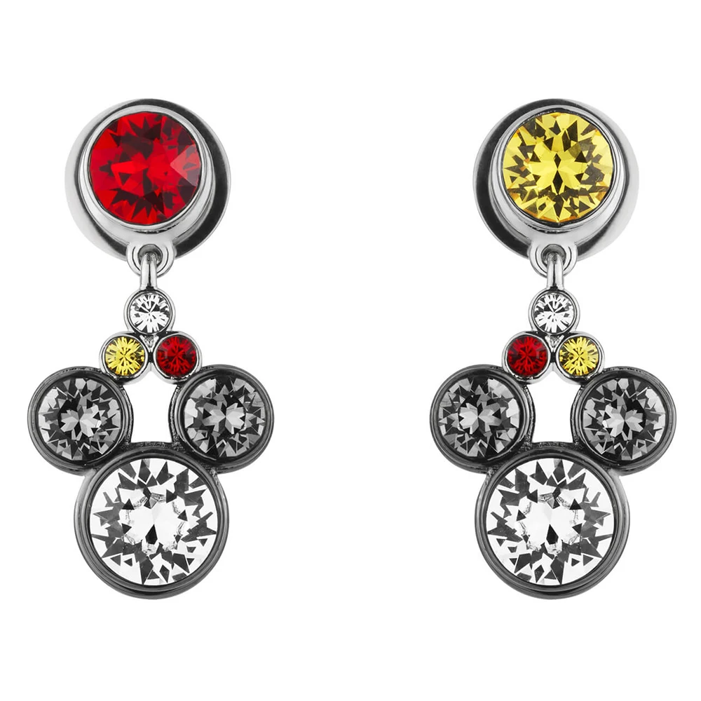 

SWA Delicate New MI MOUSE Pierced Earrings Shiny Mouse Dark Gradient Crystal Female Romantic Gift Unique Retro
