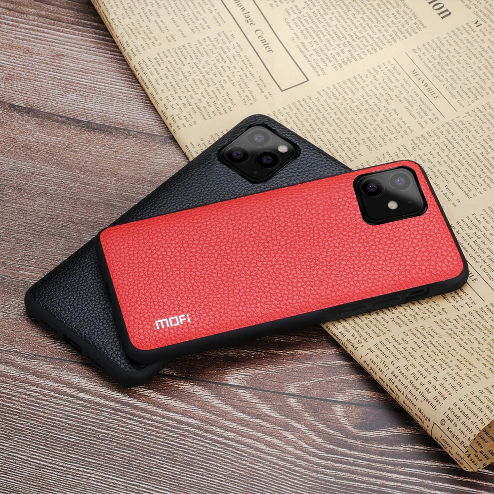 Для iPhone 11 pro чехол mofi для iPhone 11 max чехол задняя крышка мягкая pu кожа для iPhone 11 чехол Защитная перчатка чистый черный красный