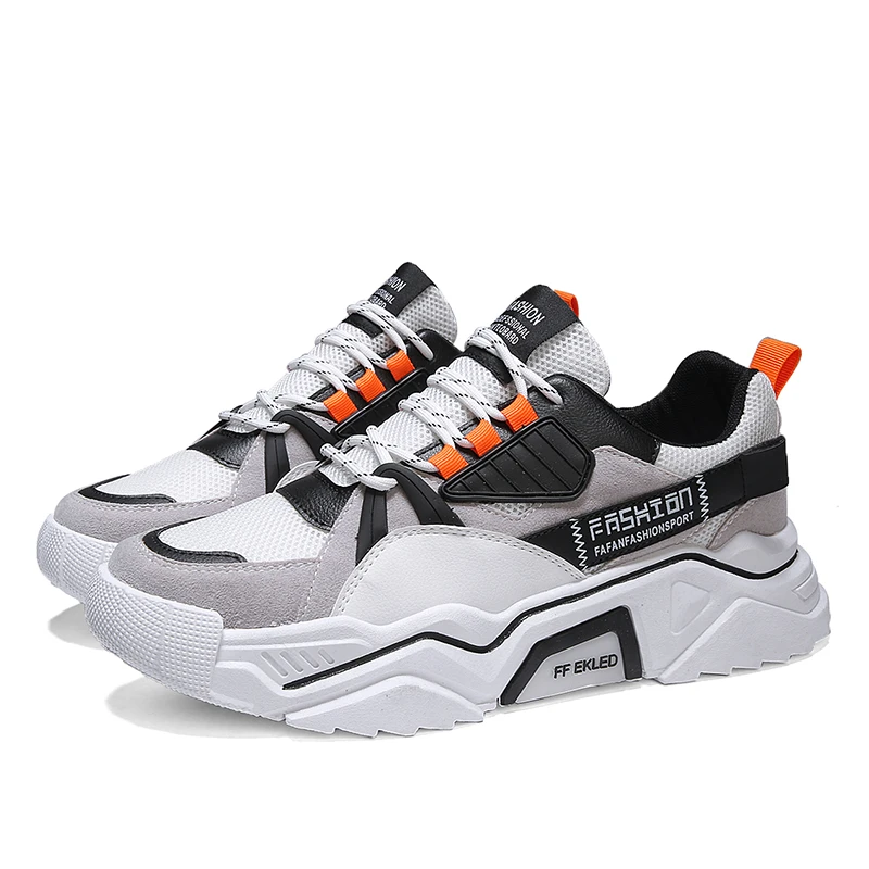 Мужские кроссовки уличная мода обувь для бега на толстой подошве Студенческая