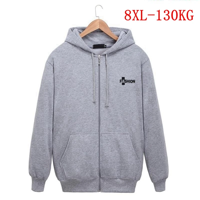Мужская толстовка с капюшоном большого размера Осень 5XL 6XL 7XL 8XL 9XL длинный рукав