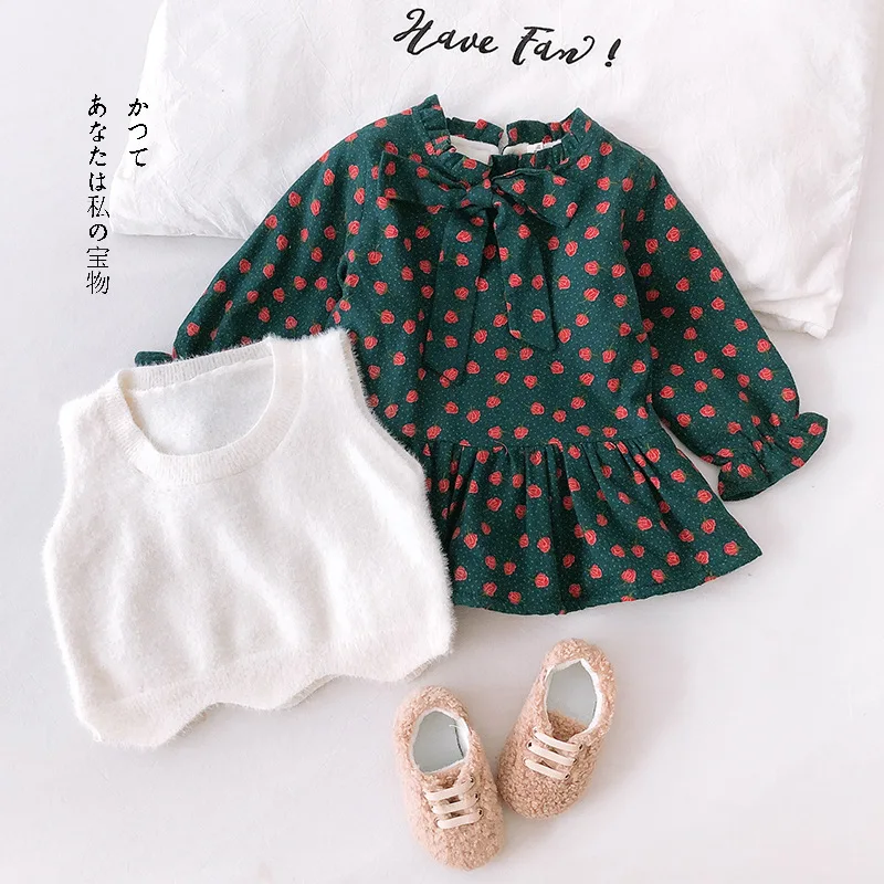 Комплекты одежды для девочек детская одежда осеннее модное стильное платье +