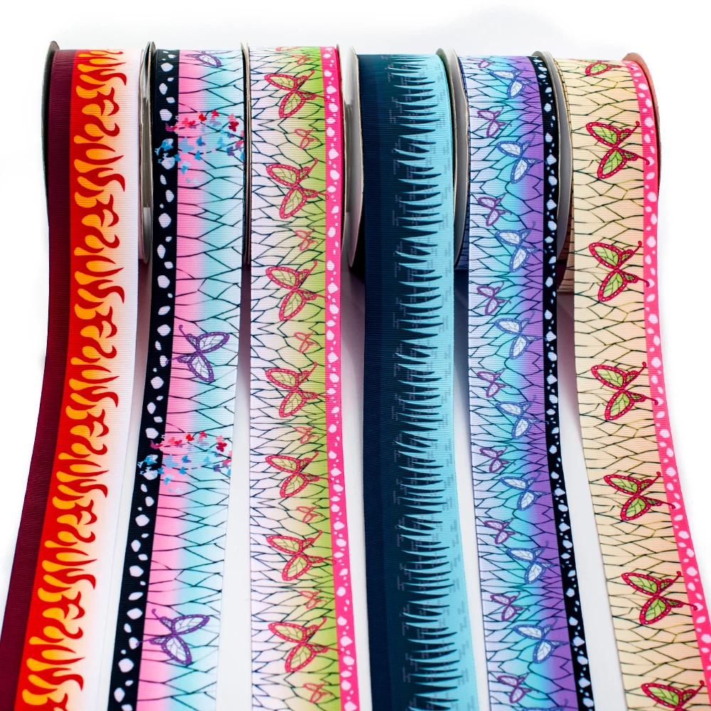 Корсажная лента 10 ярдов разных размеров с принтом из японского аниме Kimetsu No Yaiba |