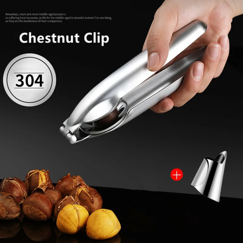 

Stainless Steel 2 in 1Quick Chestnut Clip Nut Opener Metal Nutcracker Walnut Pliers Sheller Kitchen Gadgets Accessories Tool Hot