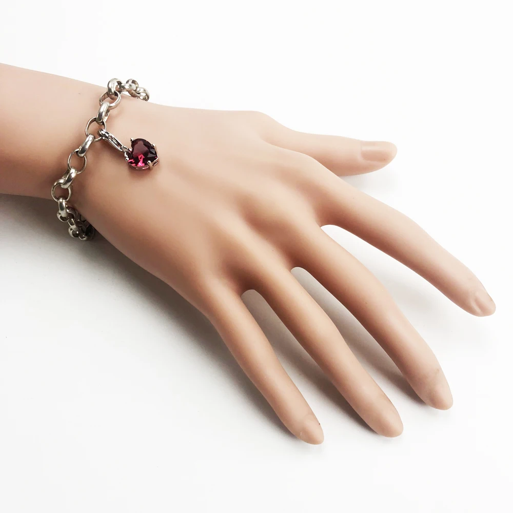 Женский красный браслет из серебра 925 пробы романтическая бижутерия | Украшения и