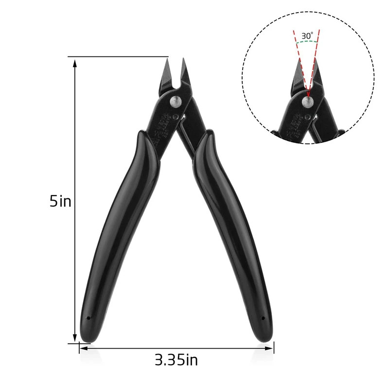 6 шт 170 флеш-резак 5-дюймовый мини-точность кусачки черный диагональные для