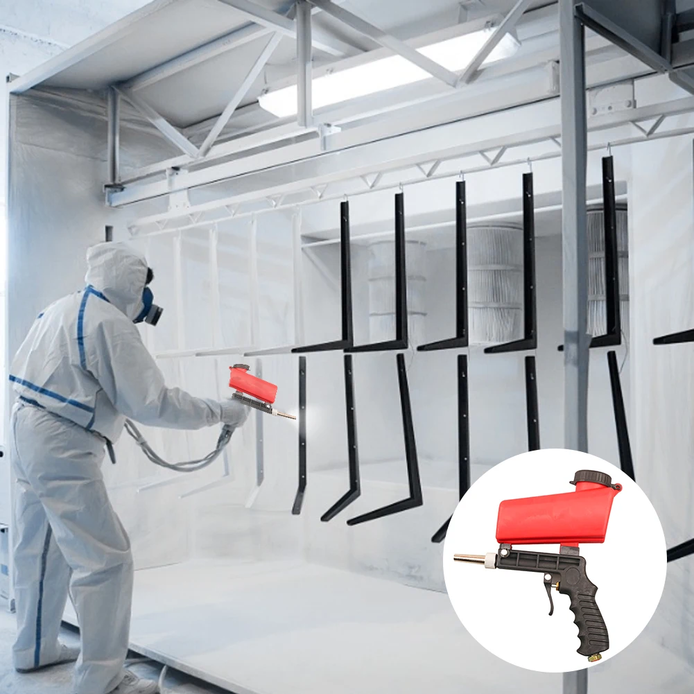 

90psi Portable Sandblasting Gun Pneumatic Sandblaster Spray Gun Portable Small Sand Blasting Machine Gravity Adjustable Tool