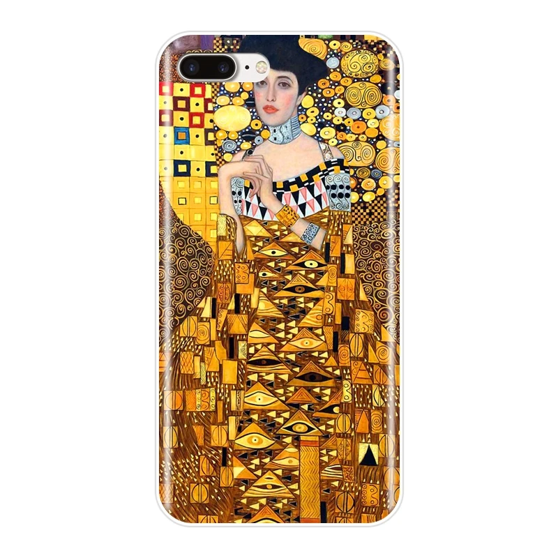 Мягкий чехол для телефона iPhone 6 S 7 8 X XR XS Max силиконовый Густава Климта The Kiss Art Apple Plus