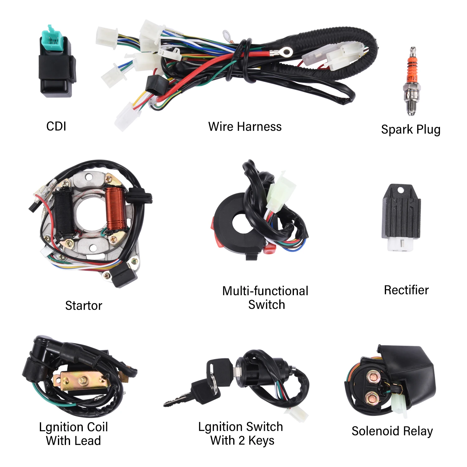 

BTRLIACY Full Complete Electrics Wiring Harness CDI Stator Coil For Motorcycle ATV Quad Pit Bike Buggy Go Kart 50 70 110 125cc