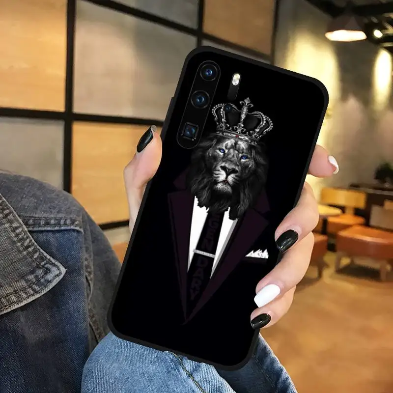 

Suit shirt tie lion crown Phone Case Funda For Huawei P9 P10 P20 P30 Lite 2016 2017 2019 plus pro P smart