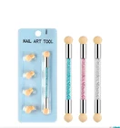 Ручка для дизайна ногтей кисточки для маникюра карандаш для ногтей вещь губка с двойной головкой размазывающаяся Ручка инструмент для точек искусственные инструменты