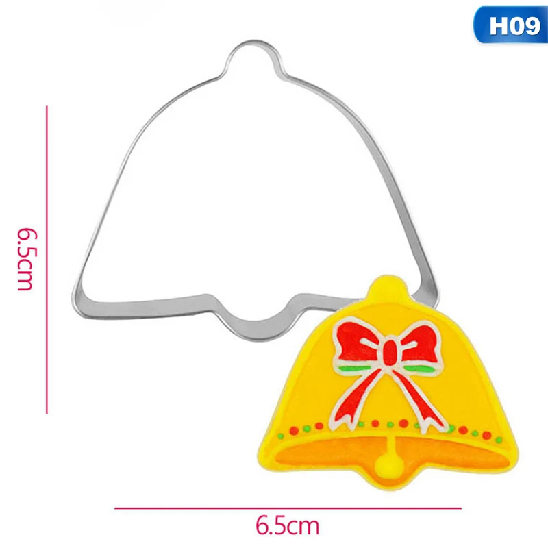 Stainless Steel Biscuit Mould Santa Claus Shape Fondant Cake Mold DIY Sugar Craft Xmas 3D Pastry Cookie Cutters Cake Tools