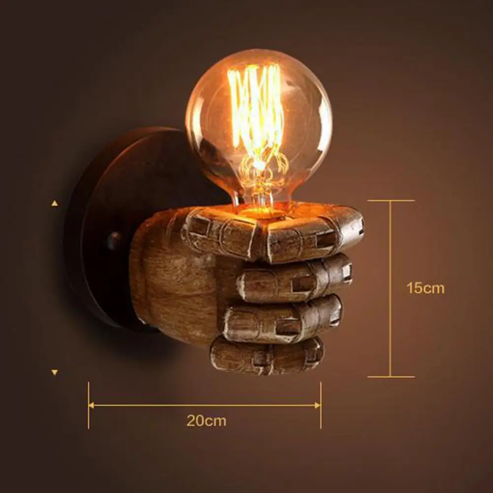 Античная кулак Форма настенный светильник светодиодный Ретро Лофт бар ресторана