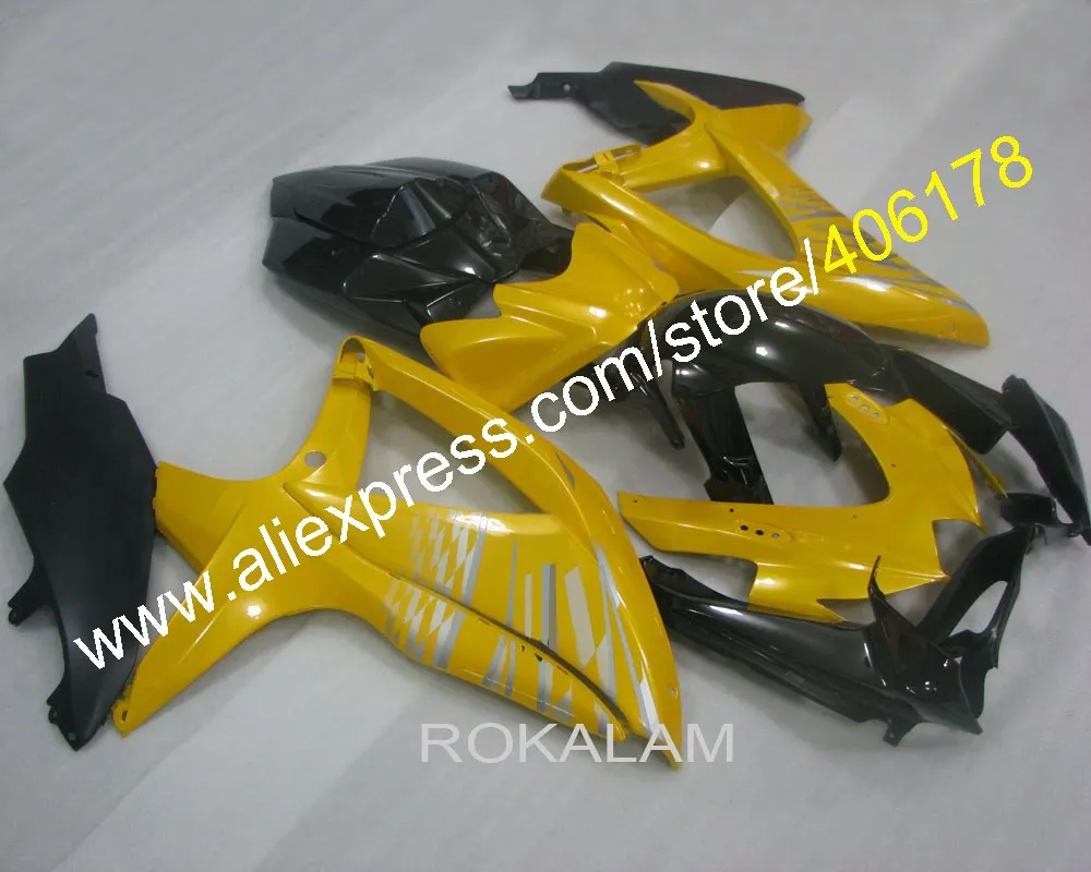 

GSXR 600 750 08-10 Sports Fairing For Suzuki GSX R600 R750 2008-2010 Yellow Black Sport Fairing (Injection Molding)