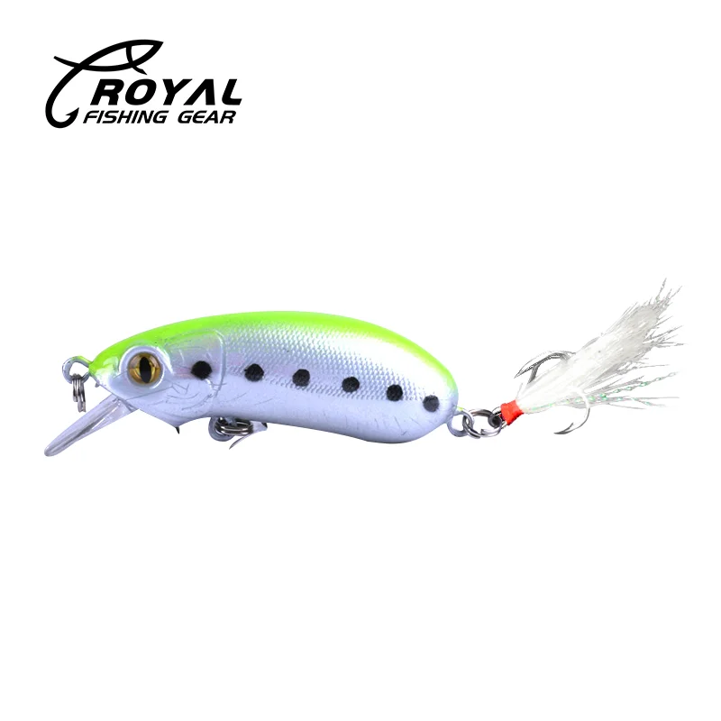 1 шт рыболовные приманки Minnow Crankbait Bass baits крючок с перьями блесна для рыбалки