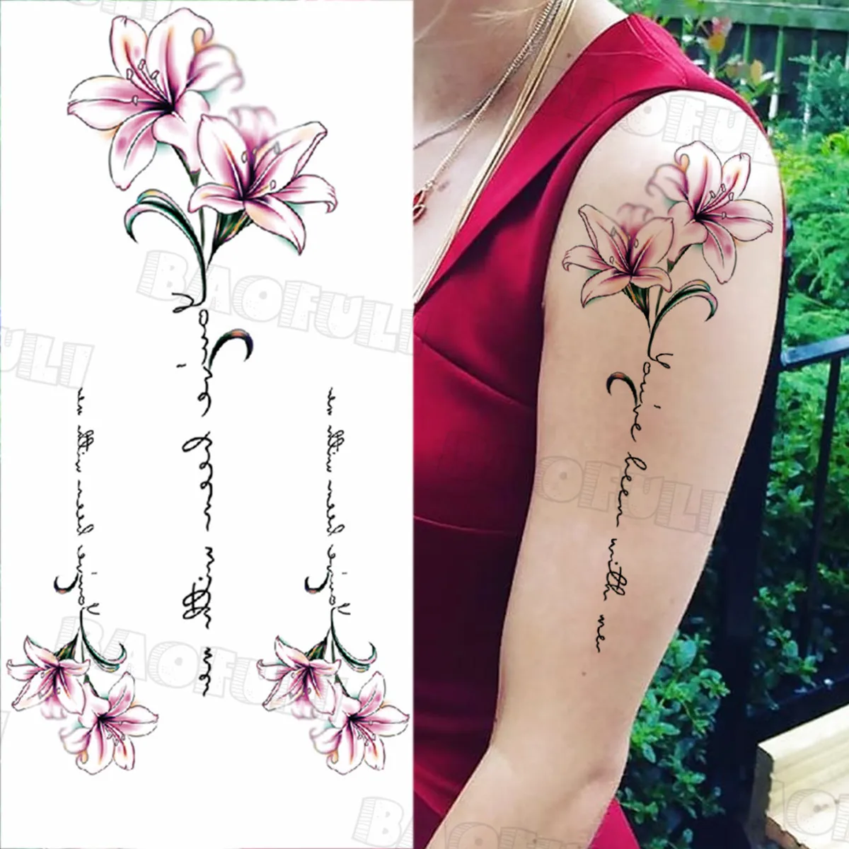 Реалистичные Временные татуировки русалки для женщин девушек геометрия роза