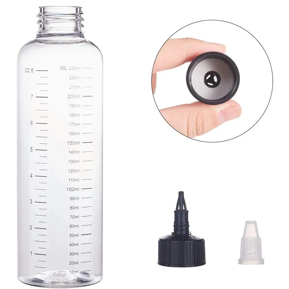 

PET Plastic Squeeze Bottle 30m-100ml-250 mL Dropper Bottles with Graduated Measurements,for Kitchen Condiments, Medical& Crafts