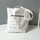 Модная сумка для покупок, сумка-тоут для математики, холщовая, все, что вам нужно-это любовь, математика, графика, дорожная сумка для хранения, сумка через плечо, Студенческая сумка для книг