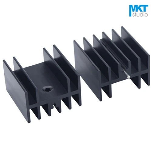 

10Pcs Black 25*23*16mm Aluminum Cooling Fin Radiator Heat Sink For TO-220 TO220 ICs
