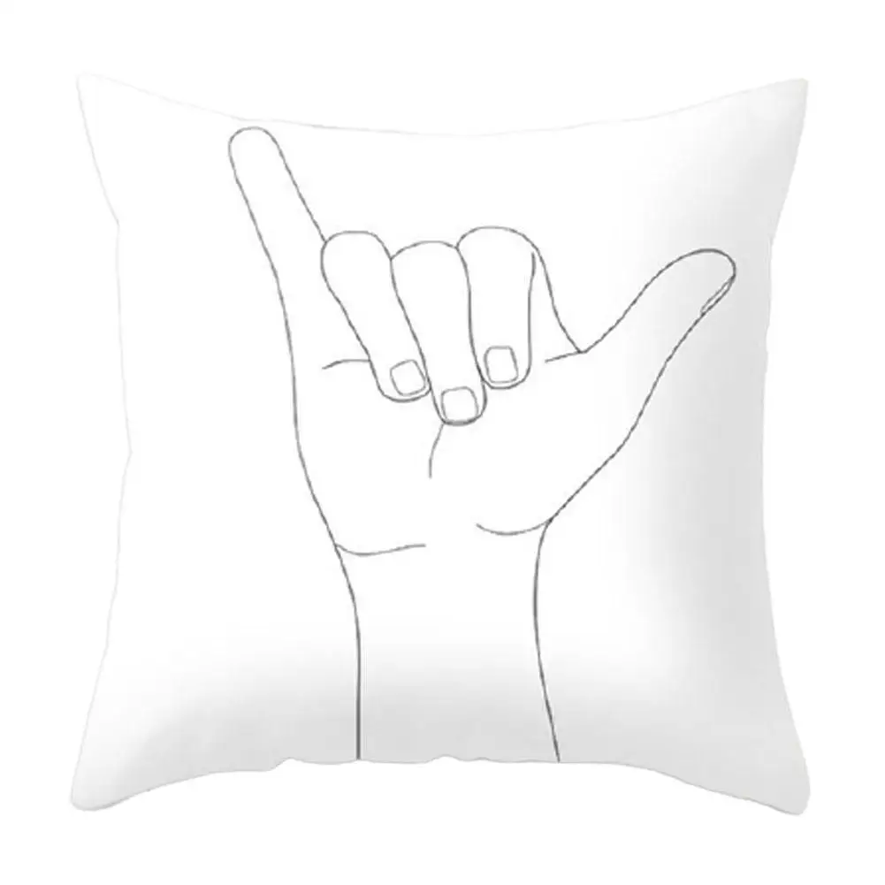 

Square Portrait Cushion Pillow Covers Black And White Cover Sofa Home 45x45cm Pillowcase Printing Pinky Pillow Swear Cushio C4J3