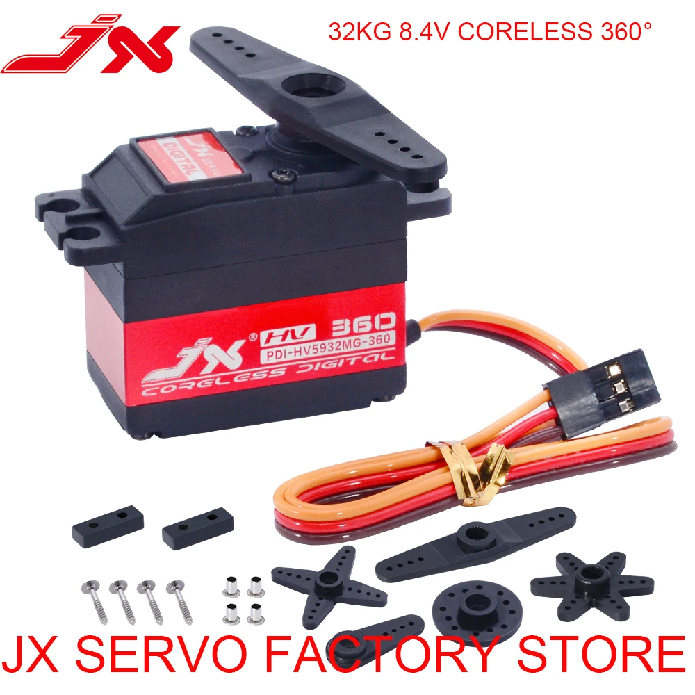 Сервопривод JX PDI-HV5932MG, 32 кг, 8,4 в, большой крутящий момент 120, 180, 360 градусов, высокое напряжение, цифровой стандартный сервопривод для радиоуправляемого автомобиля, лодки, запчасти для роботов