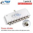 Делитель мощности N-типа, 8 делителей мощности, 380-2500 МГц, 2,4 г, базовая станция, комбайнер, делитель мощности от 1 до 8